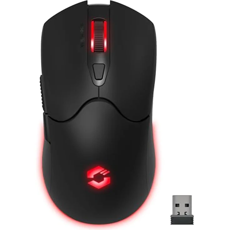 Speedlink Velox Wireless RGB Gaming Maus - Kabellose Gamer Maus mit Akku, USB-C, 4800dpi, programmierbar, leicht, RGB LED Beleuchtung, Schwarz – Bild 1