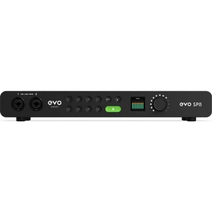 Audient EVO SP8, Studio-Preamp-Expander, Acht EVO-Vorverstärker, 8 x EVO Mikrofonvorverstärker mit Smartgain, 8 x Line-Ausgänge, Mikrofonvorverstärker, 58dB Mic Gain, 32-Bit-AD/DA-Wandler, Schwarz – Bild 2