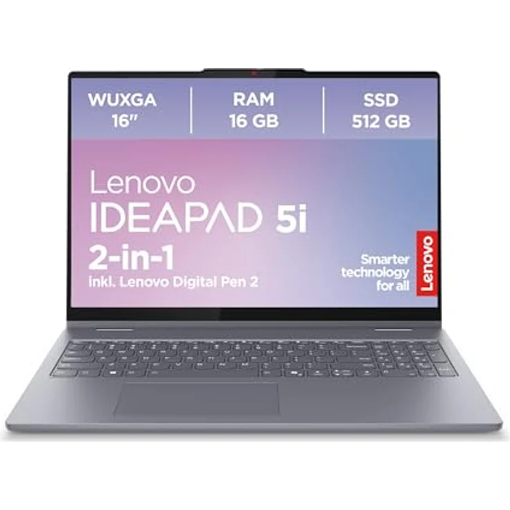 Lenovo IdeaPad 5 2-in-1, 16" WUXGA Touchscreen, Intel Core Ultra 5, 16 GB RAM, 512 GB SSD, Grau – Bild 3