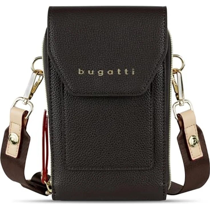 bugatti Ella Handytasche 11 cm, dunkelbraun, 100% Polyester, kompakte Schutzhülle – Bild 1