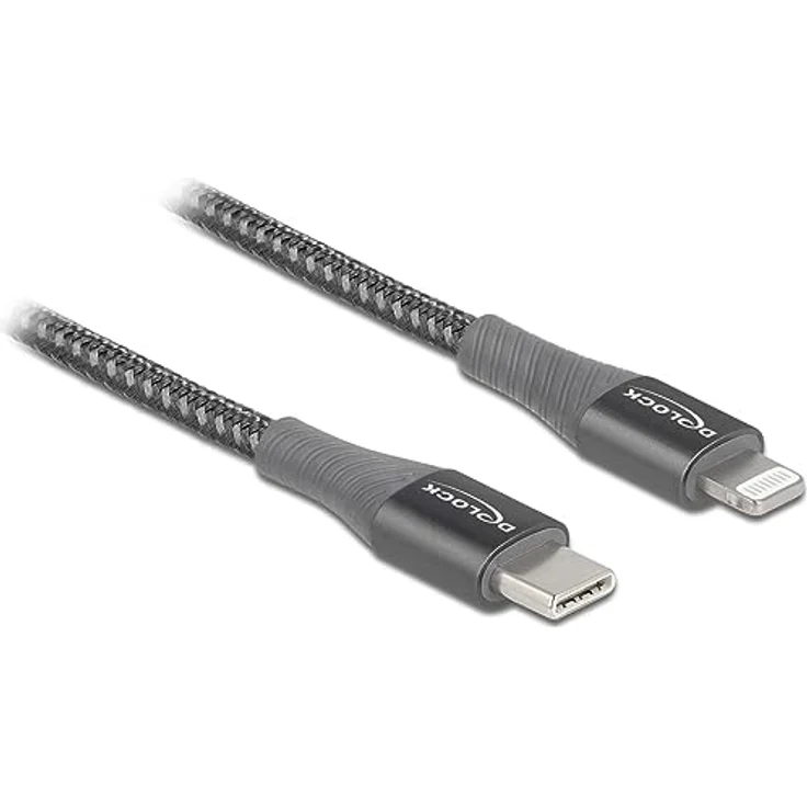 Delock Lightning-Kabel USB-C männlich zu Lightning männlich 1 m Grau für Apple iPad-iPhone-iPod (Lightning) – Bild 2
