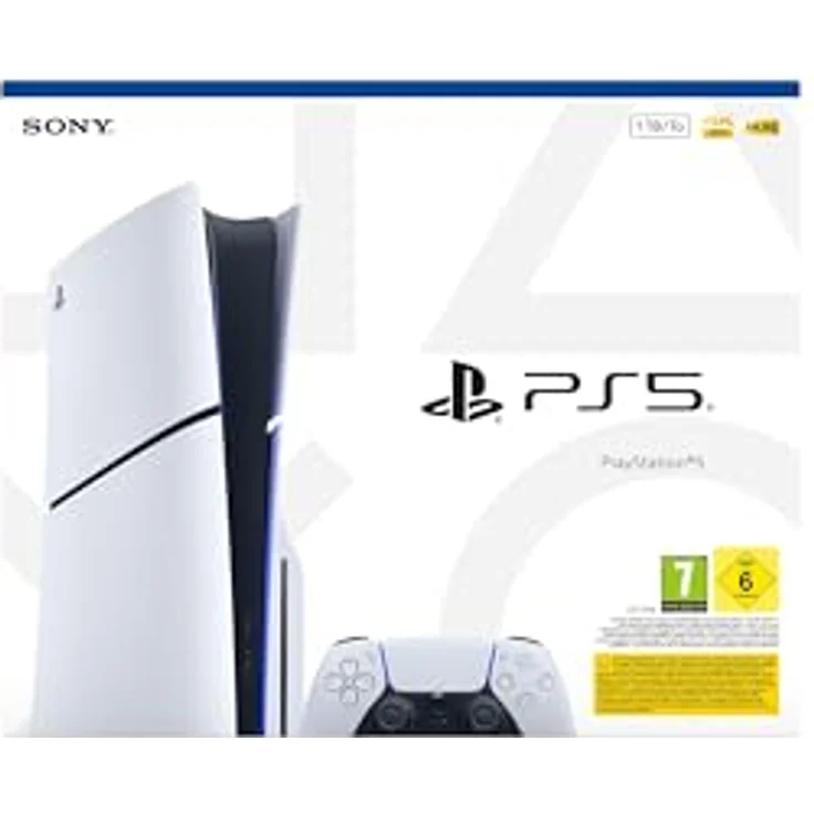 Sony Playstation 5 Slim Disc Edition, Spielkonsole mit ultraschneller SSD, haptischem Feedback und 3D-Audio, Schwarz-Weiß – Bild 2