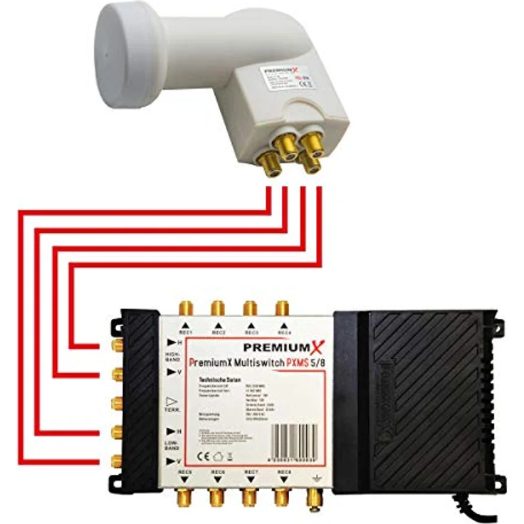 Premium X Quattro LNB Digital SAT für Mehrteilnehmer Multischalterbetrieb Satelliten Empfangskopf 0,1dB DVB-S2 HDTV 4K 8K – Bild 2