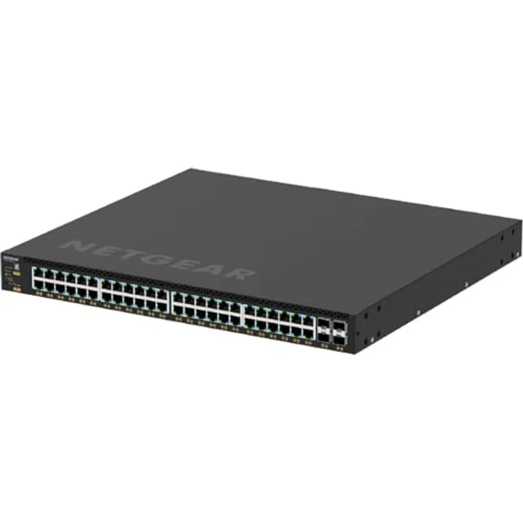Netgear 52PT M4350-48G4XF Managed Switch, 52 Ports, leises Design, integriertes IGMP Plus™ für AV über IP, Schwarz