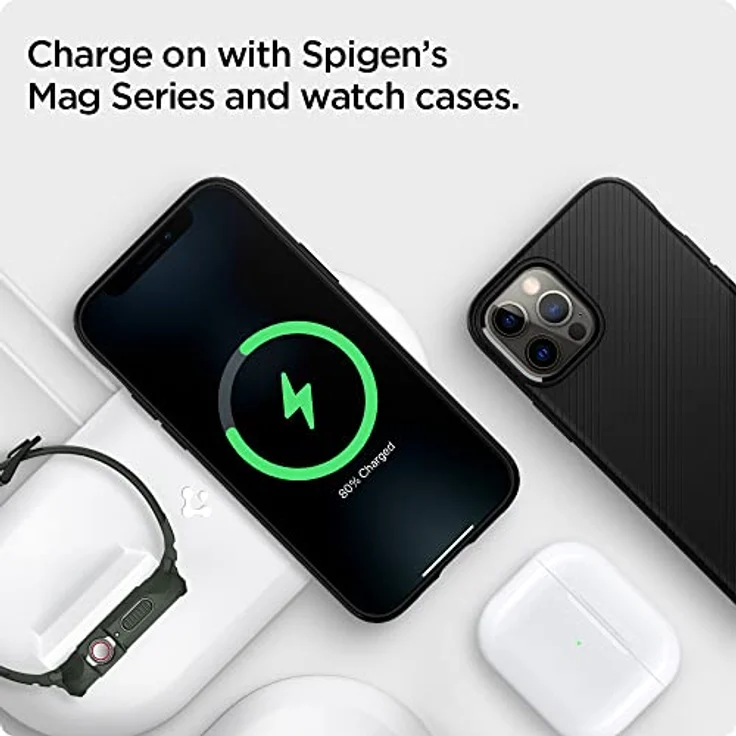 Spigen Magfit Duo Apple Magsafe & Watch Charger Stand (5 W), Schwarz/Weiss, Wireless Charger – Bild 9