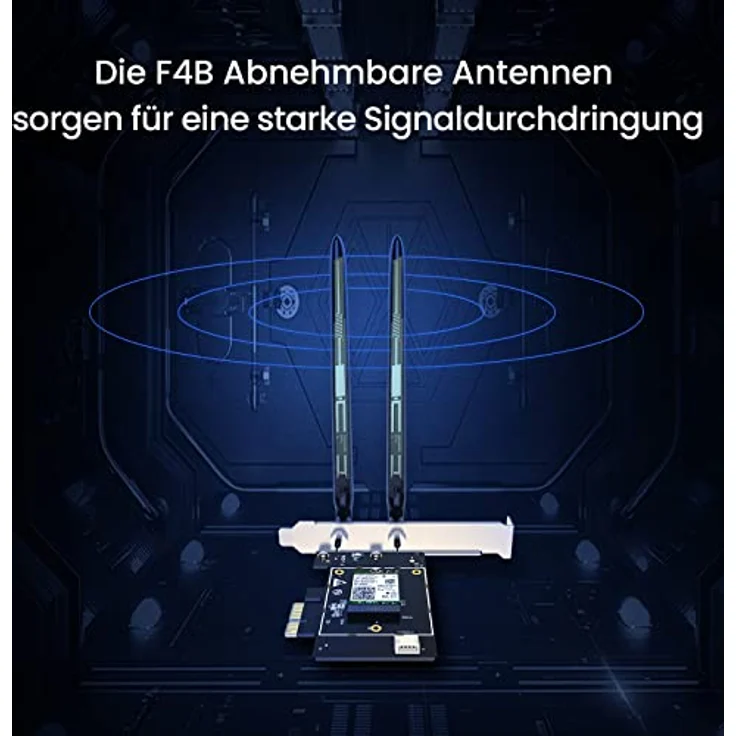 Tenda AX5400 WLAN Karte WiFi 6E - Tri-Band WLAN Bluetooth 5.2 Karte(6G/5G/2.4G) - PCIe WLAN Karte für PC - 5400Mbit/s WiFi Card mit Intel AX210 - Kompatibel mit Windows 11/10(64-bit) – Bild 4