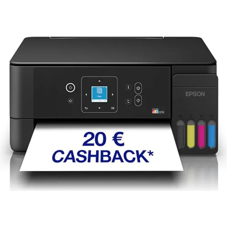 Epson EcoTank ET-2922, Multifunktionsdrucker mit WLAN, Farb-Tintenstrahl, bis zu 11 Seiten pro Minute, großes Papierfach für 100 Blatt, A4 und Legal-formate