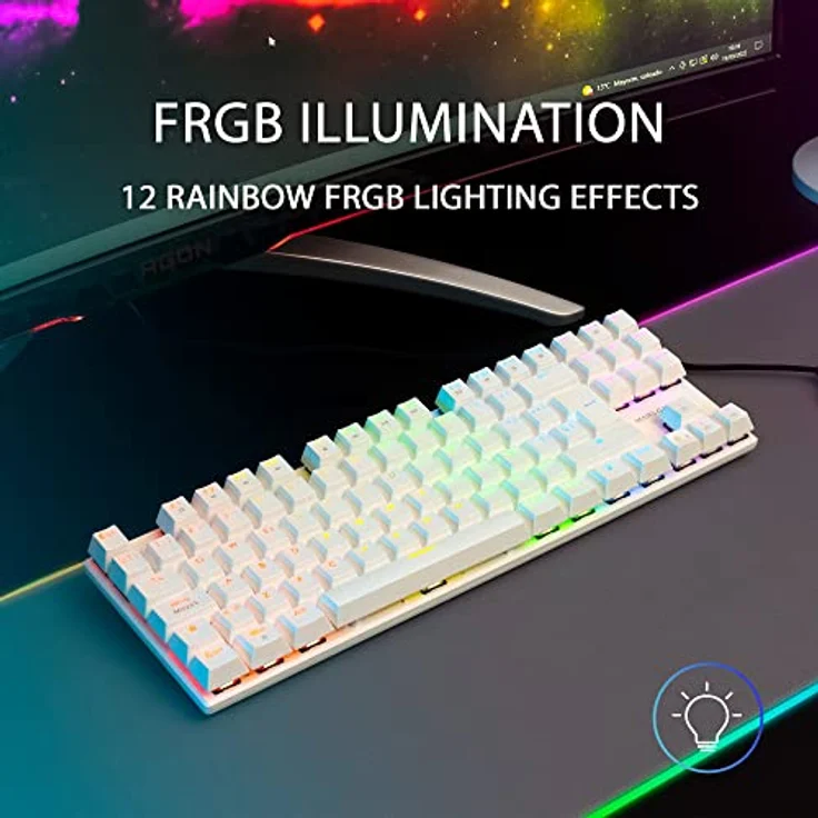 Mars Gaming MK80 Weiß, Mechanische Gaming Tastatur TKL FRGB, Antighosting, Switch Mechanischer Rot, Italienisch Sprache – Bild 3