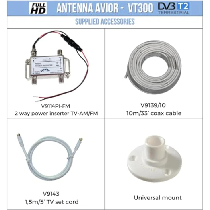 Nordwest-Funk VT300 GLOMEX TV-Antenne für DVB-T-DVB-T2 weiß – Bild 8
