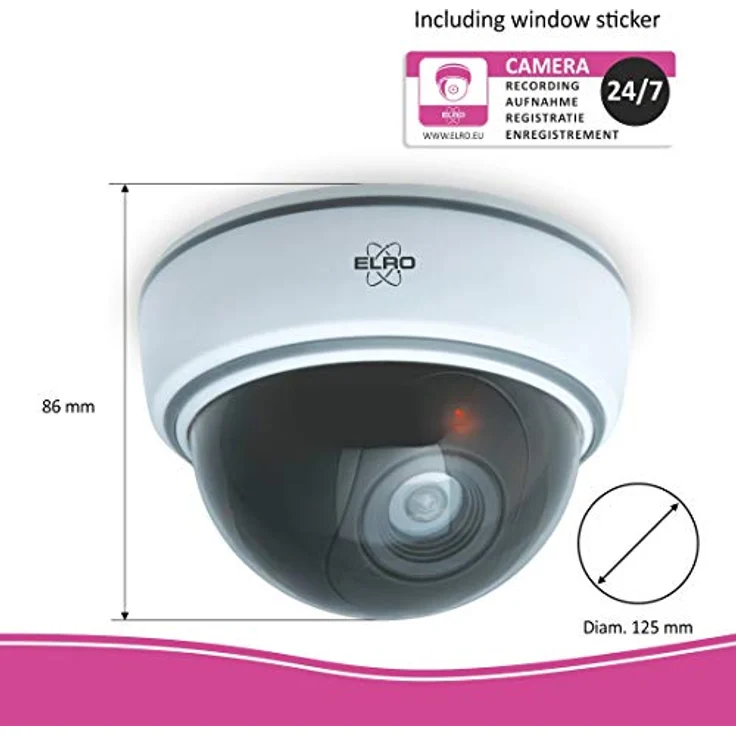 ELRO CDD15F Indoor Dummy Dome Kamera, Weiß, 2 Pack – Bild 3