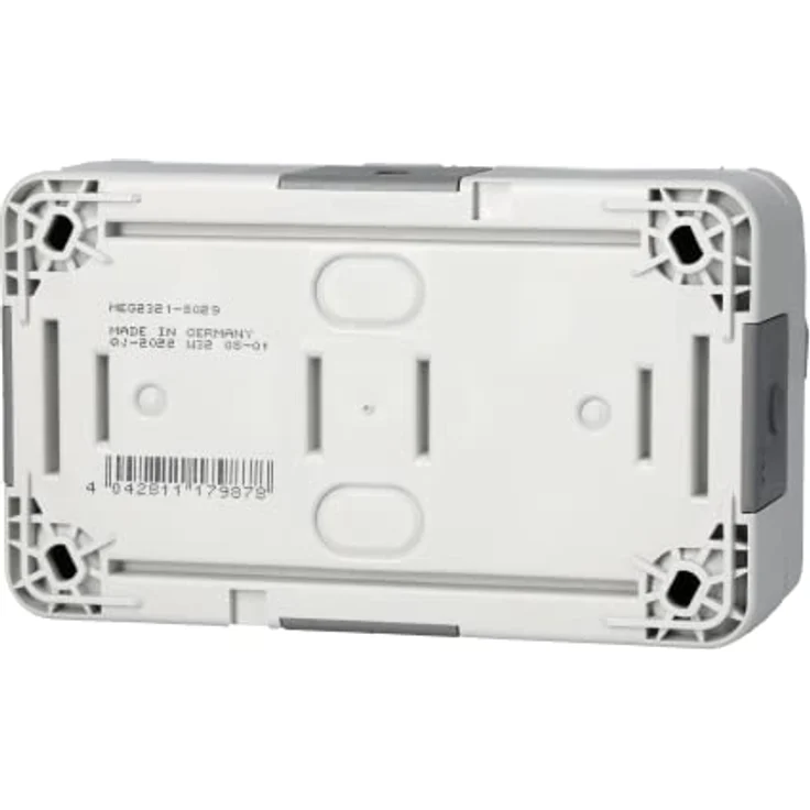 Merten MEG2321-8029 SCHUKO-Doppel-Steckdose, waagerecht angeordnet, lichtgrau, AQUASTAR, Grau – Bild 4
