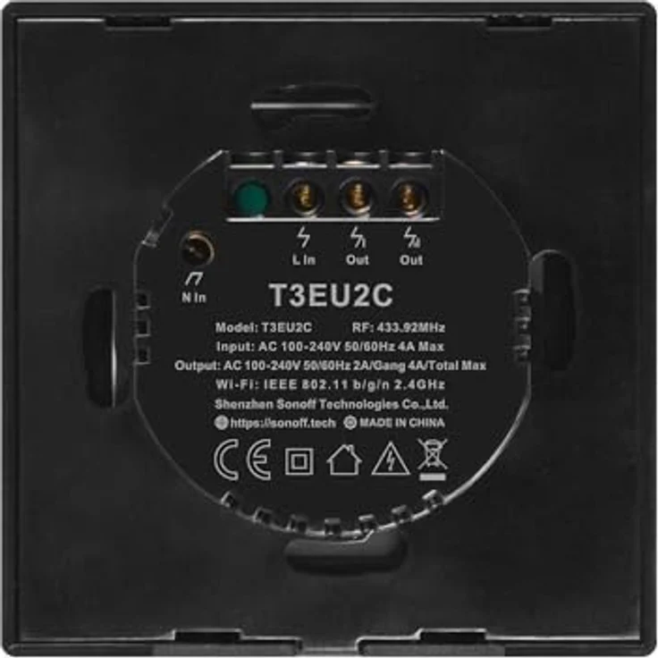 Sonoff Smart Switch WiFi + RF 433 T3 EU TX (2-Kanal) - Smart Home Schalter mit WiFi und RF 433, 2-Kanal, EU Version – Bild 4