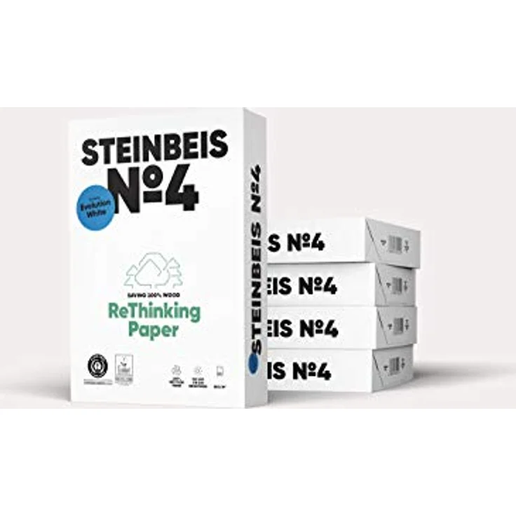 Steinbeis Kopierpapier No.4 Evolution White DIN A3 500 Blatt, 100 % recycelt, chlorfrei gebleicht – Bild 1