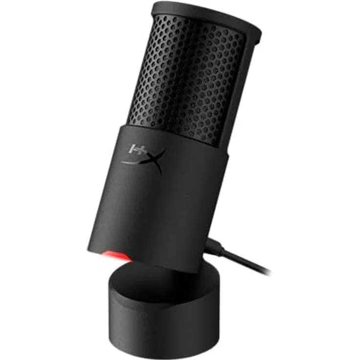HyperX SoloCast 2 USB-Mikrofon – Gaming & Streaming Mikrofon mit Tap-to-Mute, 96 kHz/24-Bit Aufnahme, integriertem Popfilter, USB-C Plug & Play, Schwarz