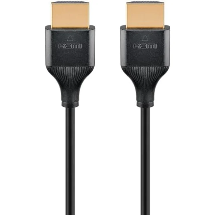 goobay Slim High Speed HDMI Kabel mit Ethernet, 0,5 Meter, 4K UHD @ 60 Hz, 18 Gbit/s, platzsparendes Ultraslim-Design für PlayStation 5, Xbox ONE, Fire TV – Bild 2