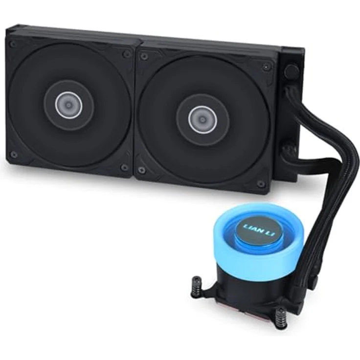 Lian-Li GA II Lite Performance AiO Wasserkühlung - 240mm, schwarze Hochleistungs-Pumpe mit RGB-Beleuchtung und hochdichtem Aluminiumkühler – Bild 2