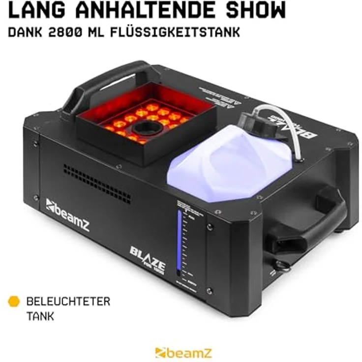 BeamZ Blaze1800, Nebelmaschine mit 1800 W, 24x 4-W-4-in-1-LEDs, RGBA-Farbmischung und LCD-Display – Bild 6