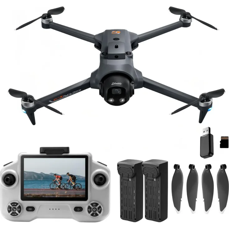 GOLDSTERN-TECH RC-Quadrocopter GPS Drohne mit Full HD 180° Kamera, Live-Display-Controller, Hindernisvermeidung und Optical Flow