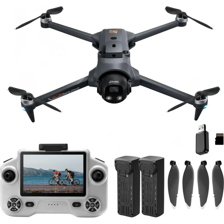 GOLDSTERN-TECH RC-Quadrocopter GPS Drohne mit Full HD 180° Kamera, Live-Display-Controller, Hindernisvermeidung und Optical Flow