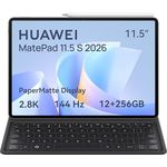 HUAWEI MatePad 11.5 S (2026), Tablet mit Tastatur und M-Pencil Pro, 2.8K 144Hz PaperMatte Display, 12GB RAM, 256GB Speicher, 8800 mAh Akku, 40W SuperCharge, WiFi 6, Gaming, DE Version, 30 Monate Garantie