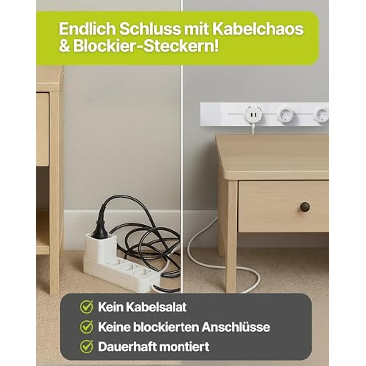 Schwaiger Steckdosenadapter für modulare Stromschiene, 6,2 cm, Schwarz, 3680 W Leistung mit Drehregler und VDE-Zertifizierung – Bild 5