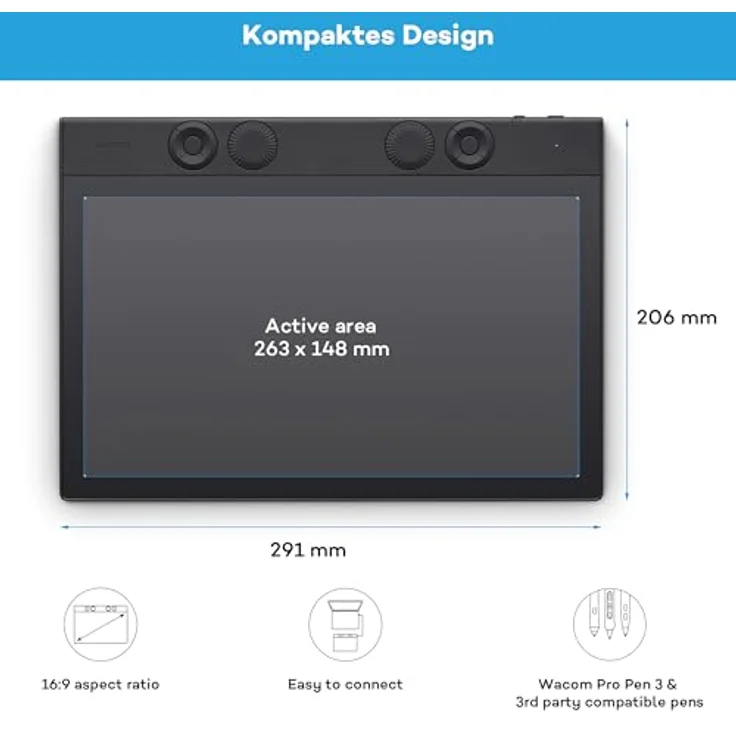 Wacom Intuos Pro Medium, Grafiktablett mit kabellosem Stift, 8192 Druckniveaus, Schwarz – Bild 6