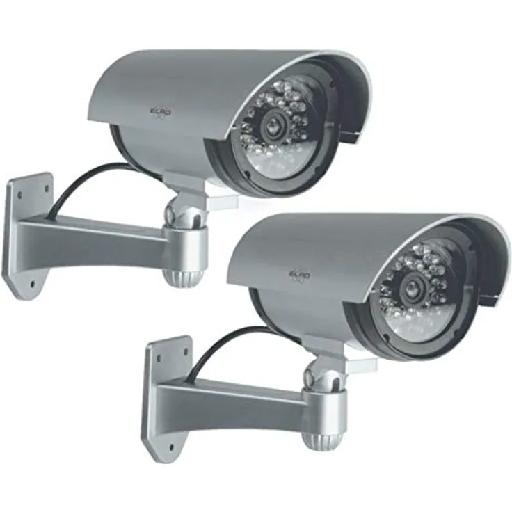 ELRO CDB25S-2 Außen Attrappe Kamera-Dummy Überwachungskamera mit LEDs-2 Pack, 2 Stück - Preisvergleich