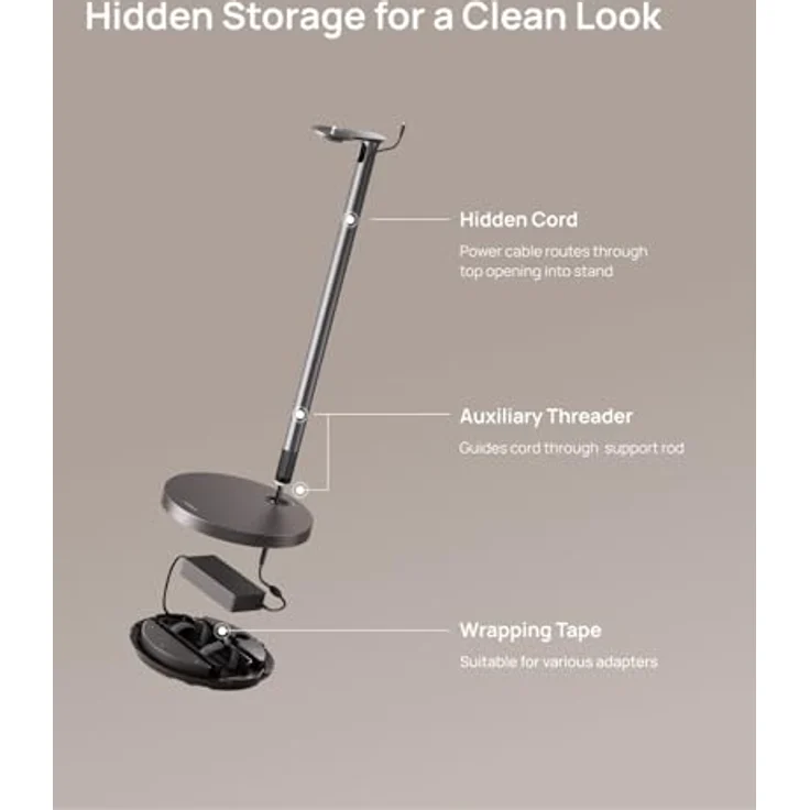 XGIMI Bodenständer Ultra (Elefantengrau) für Horizon 20 Serien, Aluminium Luft- und Raumfahrtqualität, 10 kg Tragkraft, integriertes Kabelmanagement – Bild 4