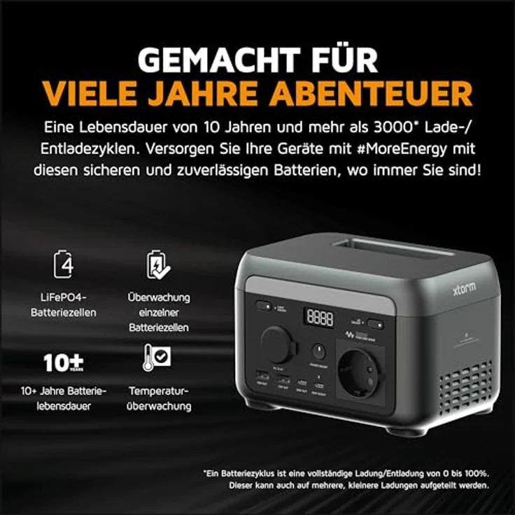 Xtorm Smart Power Station 600W, tragbares Kraftwerk mit 600 Watt, 20000 mAh, 9 Ausgängen, Black – Bild 6