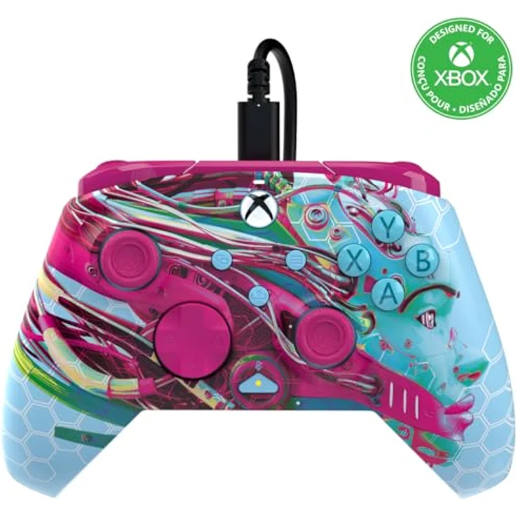 PDP Android Dreams Rematch Glow Advanced Wired Controller, Gaming Controller mit Leuchten im Dunkeln, Mehrfarbig für Xbox Series S, Xbox Series X, Xbox One S und PC – Bild 1