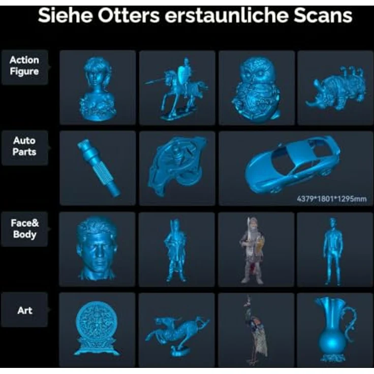 CREALITY CR-Scan Otter, 3D Scanner mit präziser vier Stereo-Linsen-Technologie, geeignet für Objekte von 10x10x10 mm bis 2000x2000x2000 mm – Bild 9