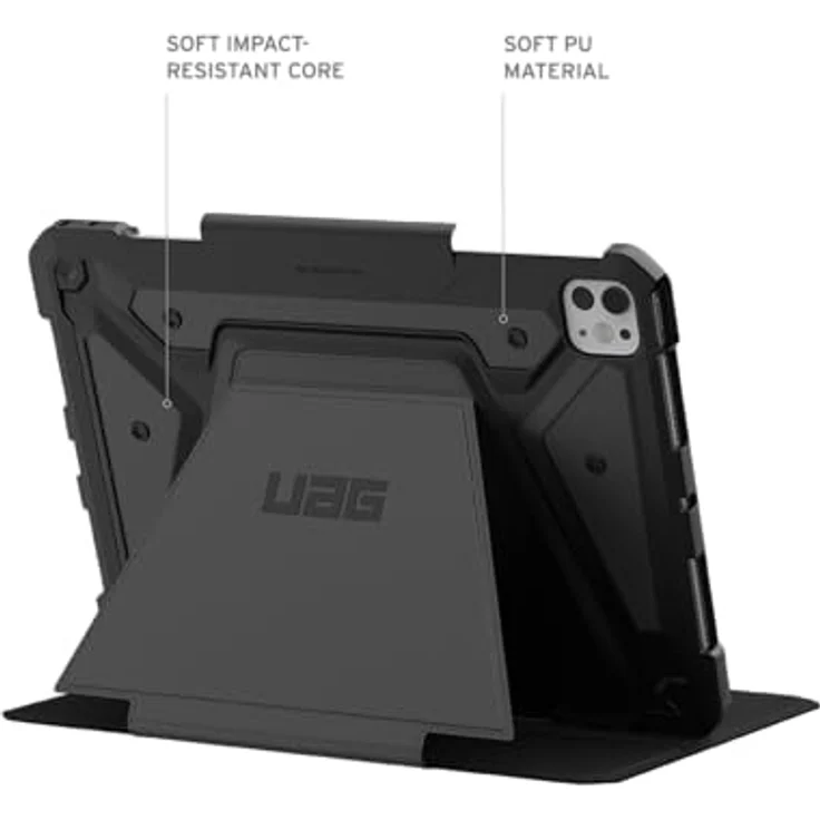 URBAN ARMOR GEAR Metropolis SE Case Apple iPad Pro 11 Hülle (M4 / 2024) (schwarz, Wake / Sleep Funktion, Apple Pencil 2 Stift-Halter, Standfunktion) – Bild 4