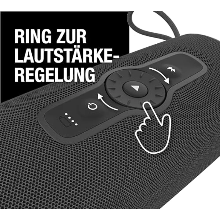 Fresh 'n Rebel Bold M2, Bluetooth Lautsprecher mit 24 Uhr spielzeit, Wasserdichter (IP67) Tragbarer musikbox Bluetooth, Party Mode, Lautstärkeregelungsring, Tiefe Bässe, Kräftige Lautstärke (Schwarz) – Bild 4