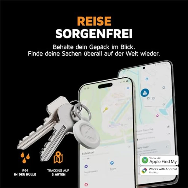 Xtorm TravelTag, 3er Set Tracker mit IP64-Zertifizierung, kompatibel mit iOS, weiss – Bild 2