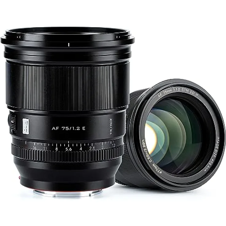 VILTROX 75mm f/1.2 F1.2 PRO Autofokus Objektiv für Sony E-Mount Ultra Weitwinkel APS-C Prime Objektiv kompatibel mit Sony E-Mount spiegellosen Kameras A7M/R/S Serie A7Cc A9 A1 A6x00 Fs5