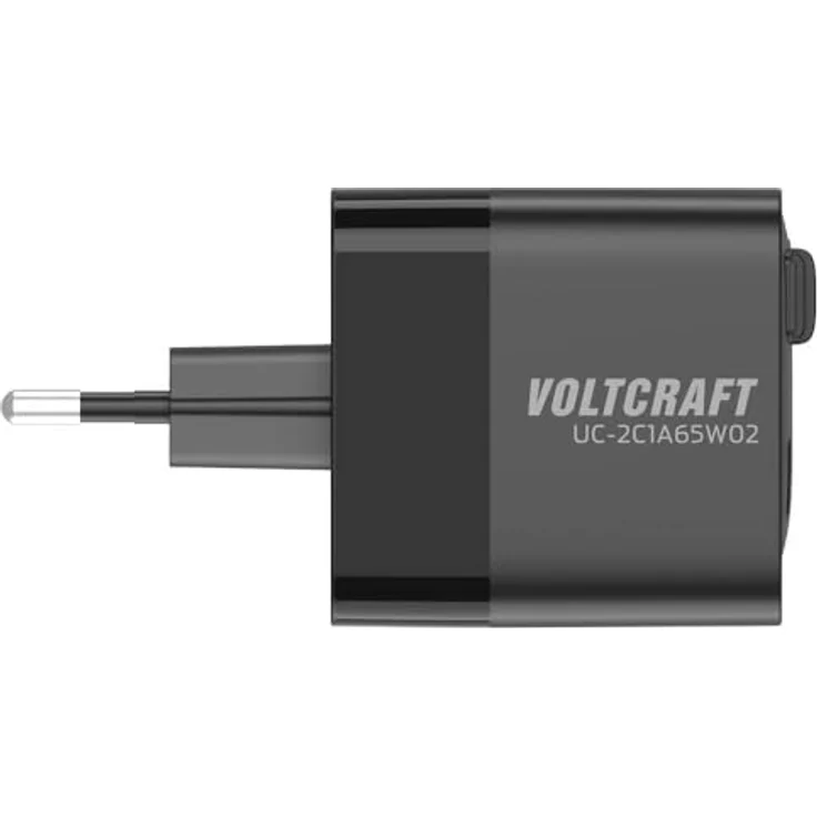 Voltcraft UC-2C1A65W02 USB-Ladegerät 65 W USB-C®, USB-A 3 x GaN, aufwickelbares USB-C®-Kabel, Schnellladegerät mit PD3.0 - Schwarz – Bild 3