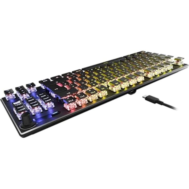 Turtle Beach Vulcan TKL - Mechanische Titan Switch PC-Gaming-Tastatur mit AIMO RGB-Beleuchtung, eloxierter Aluminium-Abdeckplatte, und linearem TITAN Switch – Bild 3