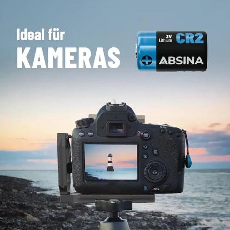 ABSINA CR2 Lithium Batterie 3V, 8er Pack mit 800 mAh Kapazität, ideal für Kameras und Taschenlampen – Bild 2