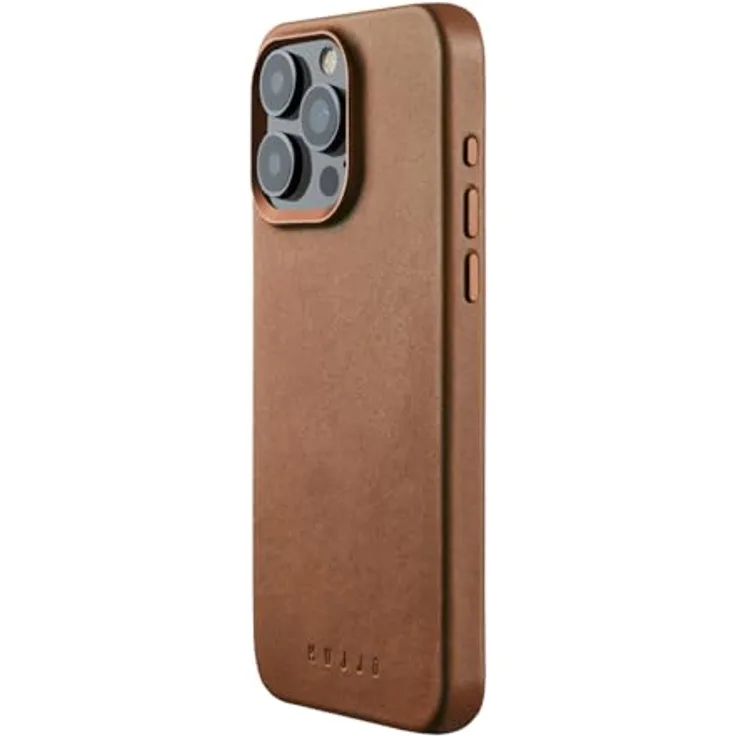 Mujjo Leder-Handyhülle für iPhone 15 Pro Max, MagSafe-kompatibel, europäisches Leder, recycelte Materialien, goldbewertet