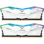 TEAMGROUP T-Force Delta RGB DDR5 Ram 32GB (2x16GB) 6000MHz PC5-48000 CL30 Intel XMP 3.0 & AMD Expo kompatibles Desktop-Speichermodul RAM Weiß mit ultraweiter RGB-Beleuchtung