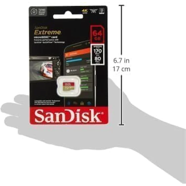 Sandisk microSDXC Extreme Speicherkarte (64 GB, Video Speed Class 30 (V30)/UHS Speed Class 3 (U3) - Lesegeschwindigkeit bis zu 80 MB/s – Bild 3