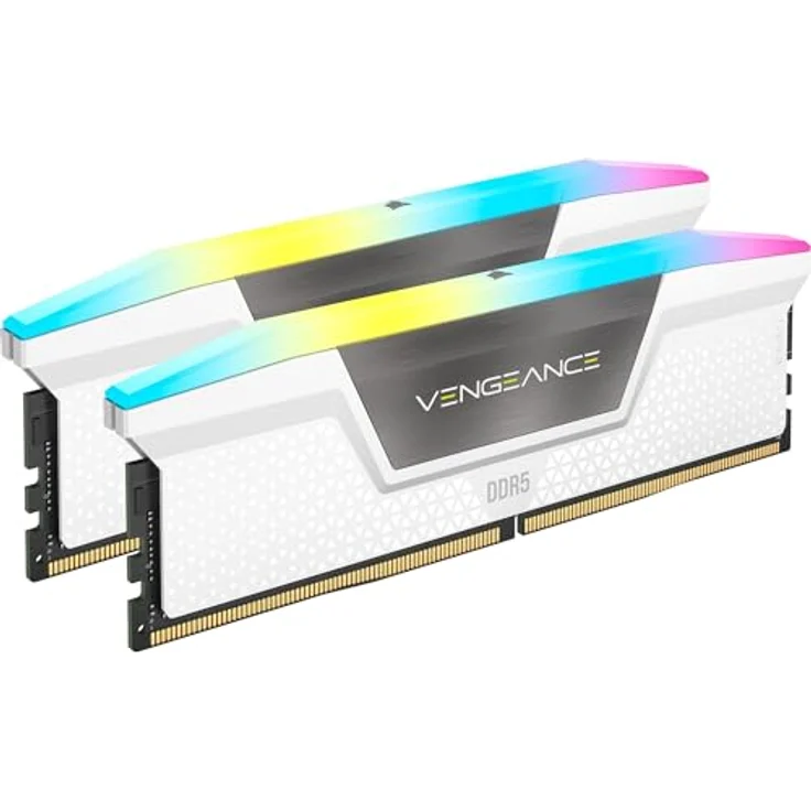 CORSAIR Vengeance RGB DDR5 RAM 64GB (2x32GB) 6000MHz CL30 Intel XMP iCUE Kompatibler Computerspeicher - Weiß (CMH64GX5M2B6000C30W) – Bild 3