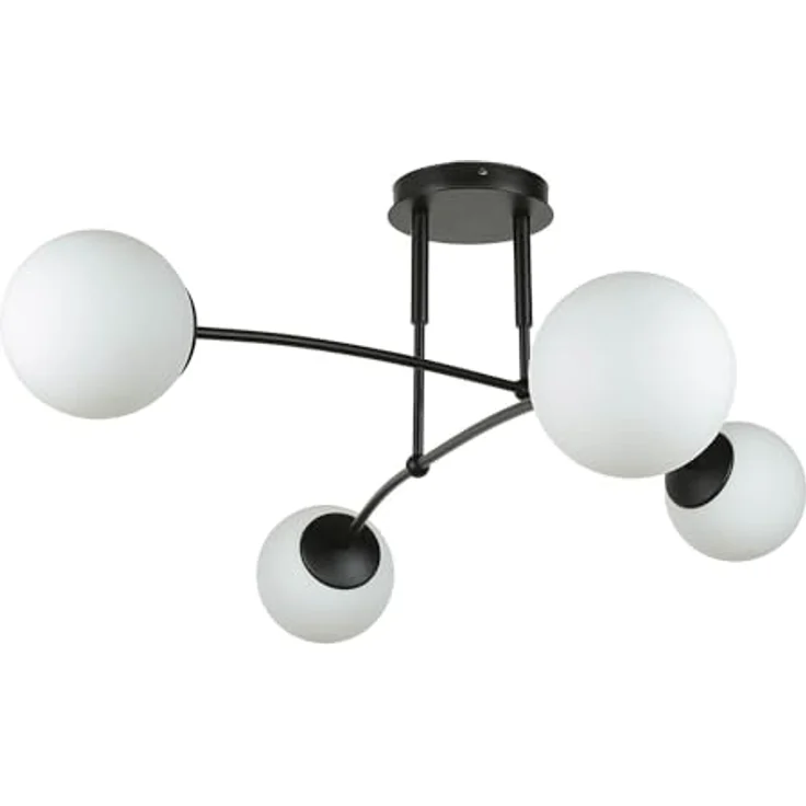Licht-Erlebnisse XXL Deckenleuchte Kugeln Metall Glas in schwarz B:60cm für Esszimmer Wohnzimmer Schlafstube 4xE14 Deckenlampe Kugelleuchte Kugellampe – Bild 2