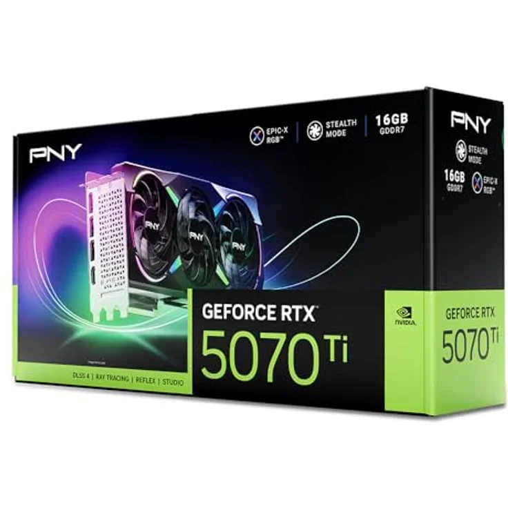PNY GeForce RTX 5070 Ti, 16 GB Gaming Grafikkarte mit Triple Fan und ARGB Beleuchtung – Bild 16