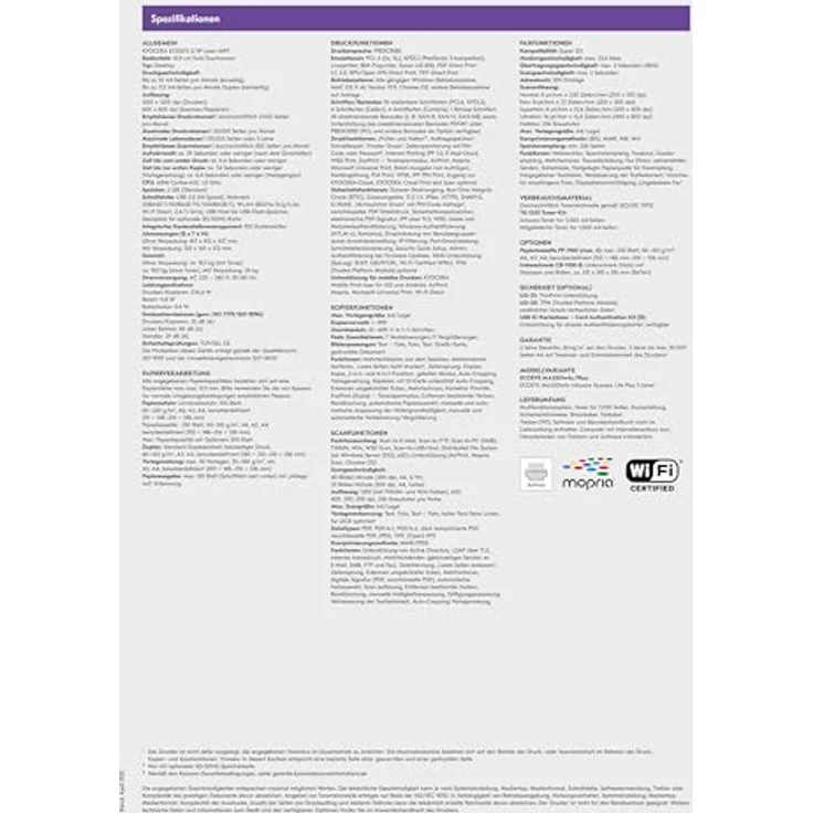 Kyocera ECOSYS MA3501wfx/Plus, Multifunktionsdrucker Laser A4 mit schneller Leistung und intuitiver Bedienung – Bild 12