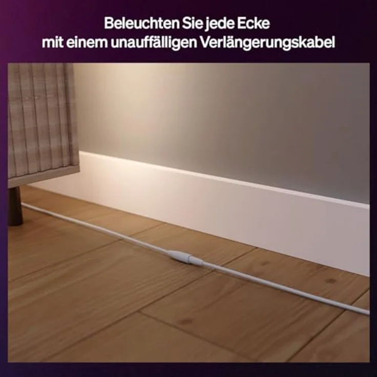 Philips Hue Verlängerungskabel Flux, 5 m Niedervolt-Kabel für LED-Streifen, Weiß – Bild 3