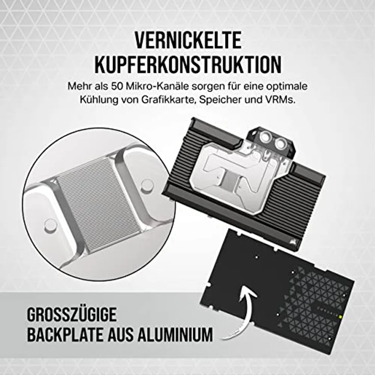 Corsair Hydro X Series XG7 RGB 4090 Founders Edition GPU-Wasserkühler – Für NVIDIA GeForce RTX 4090 FE – GPU-Wasserkühler aus Kupfer - Schwarz – Bild 3