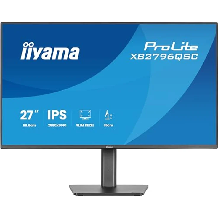iiyama Prolite XB2796QSC-B1-B1, 27" QHD IPS LED-Monitor mit HDMI, USB-C (65W), USB Hub, Slim-Line, Höhenverstellung, Pivot, schwarz – Bild 2
