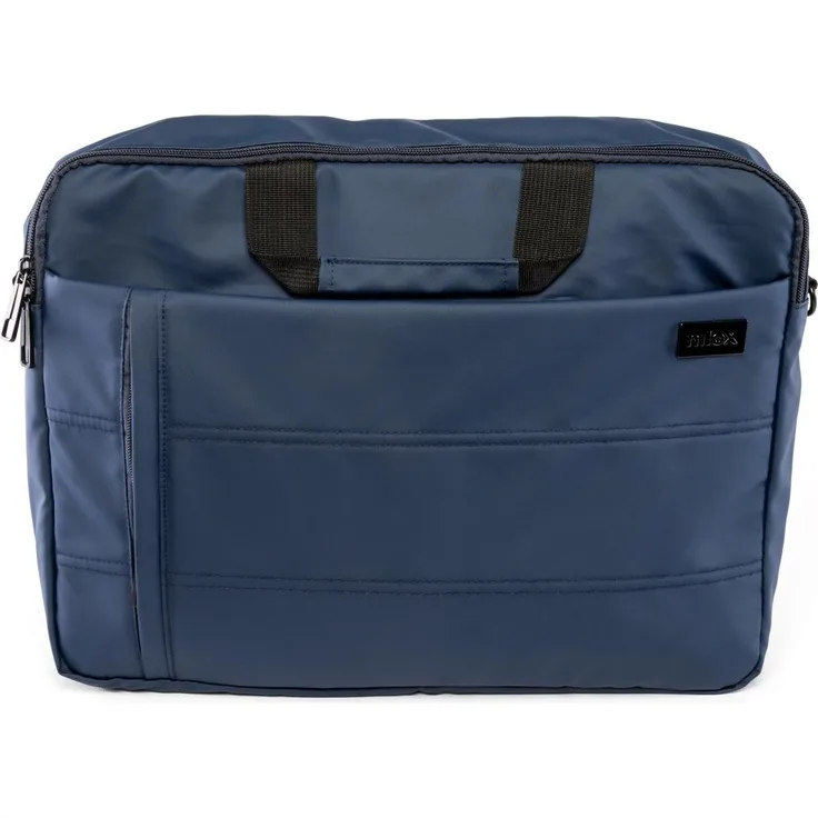 Nilox BAG STYLE NXB022, Notebooktasche für Laptops bis 15,6 Zoll, strapazierfähiges Polyester, blau, mit drei Fächern zur organisierten Aufbewahrung