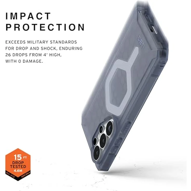 URBAN ARMOR GEAR Essential Armor MS Case für Samsung Galaxy S26 Ultra, zertifiziert für kabelloses Laden, 4,6m Fallschutz, farbe blau – Bild 4